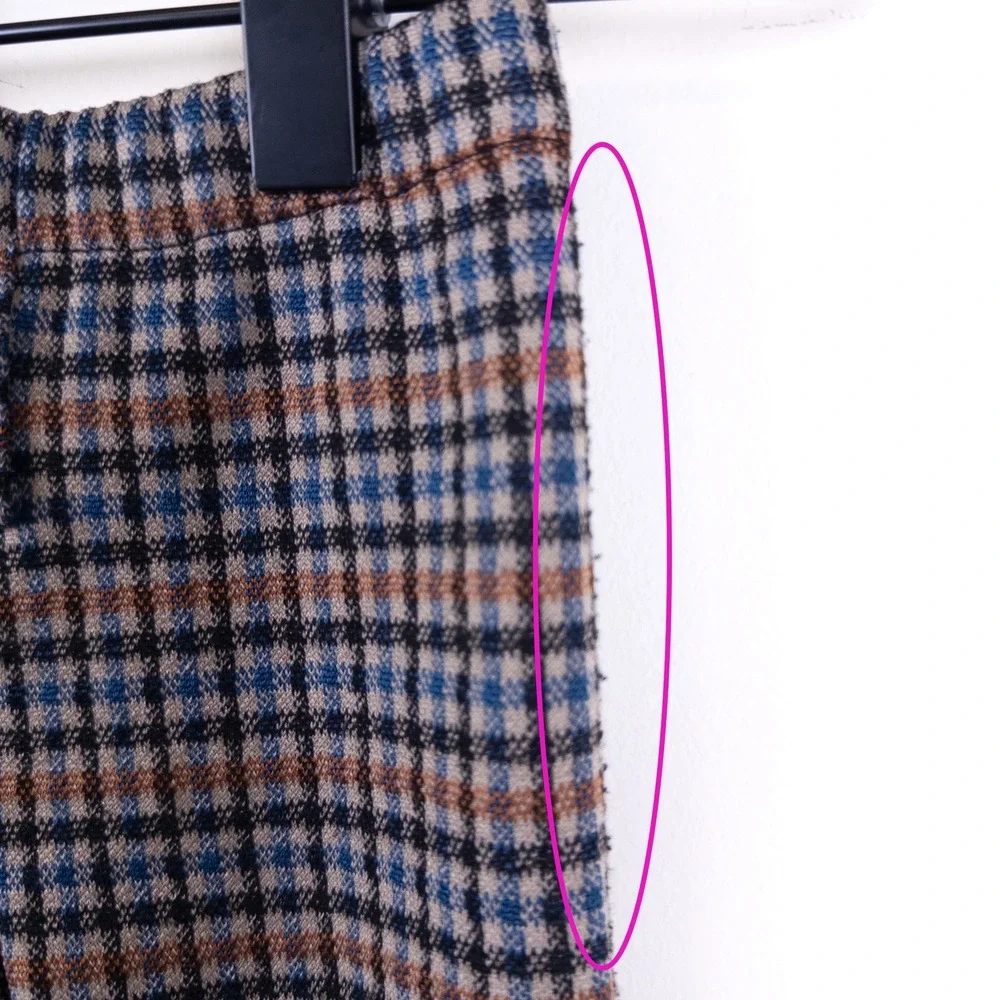Zara Plaid Leggings Kids 2-3 Years Blue Brown Check Pattern Elastic Waist Pants‎